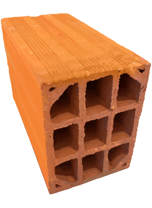 Tijolo 8 furos - 14 x 19 x 29
